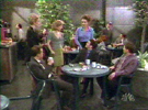 Standing: Kate Hodge, Arden Myrin, Sarah Knowlton & Phil. Seated: Steve Hytner, Fred Savage & Dana Gould in WORKING